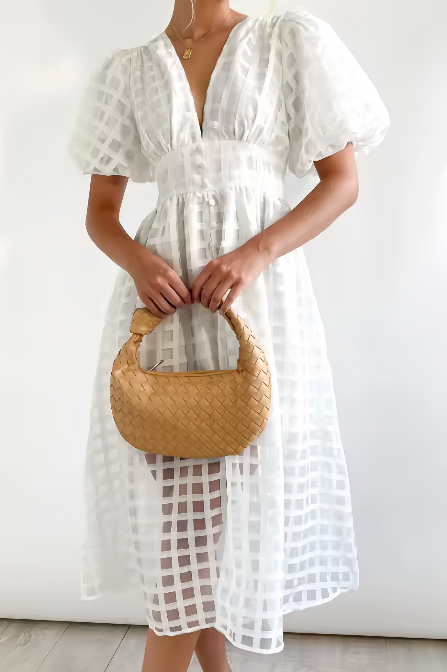 Alba | Midi-jurk met ruitdesign