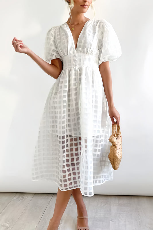 Alba | Midi-jurk met ruitdesign